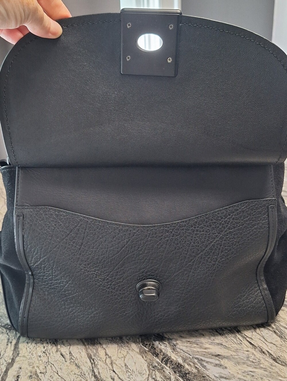 Coach Drifter CarryAll Satchel, Black Leather, EUC - Picture 5 of 10